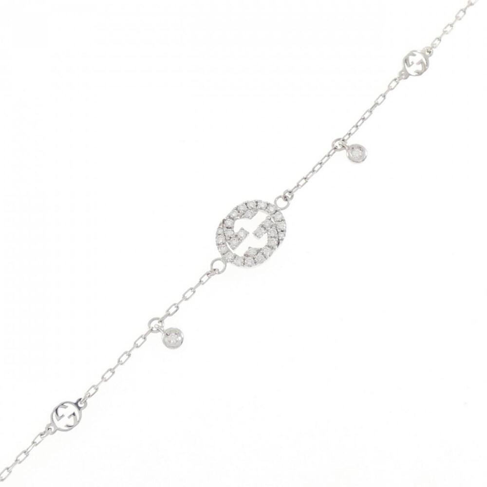 GUCCI Silver Diamond Charm Bracelet